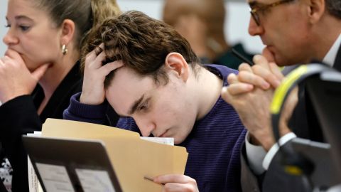 Nikolas Cruz is shown at the defense table Tuesday.