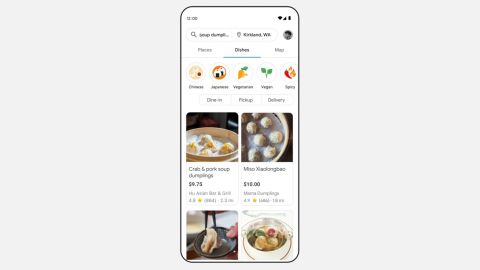 Google is adding a search feature that lets people find specific dishes, such as soup dumplings, at restaurants near them.