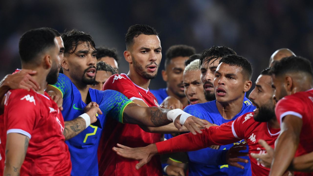 Brazil beat Tunisia in a heated match in which Dylann Bronn received a first-half red card.