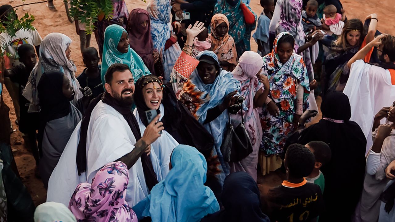 <strong>Double happiness:</strong> Kristijan says locals in Mauritania threw a second wedding party for the couple. 