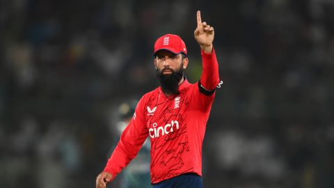 Malik's sporting hero, Moeen Ali, in action against Pakistan in September.