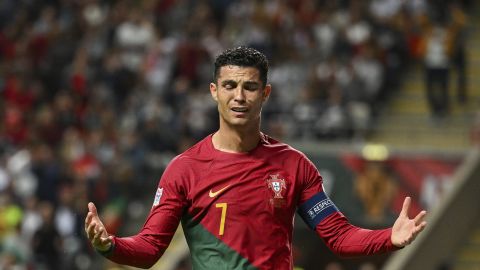 Ronaldo shows his frustration during Portugal's defeat against Spain. 