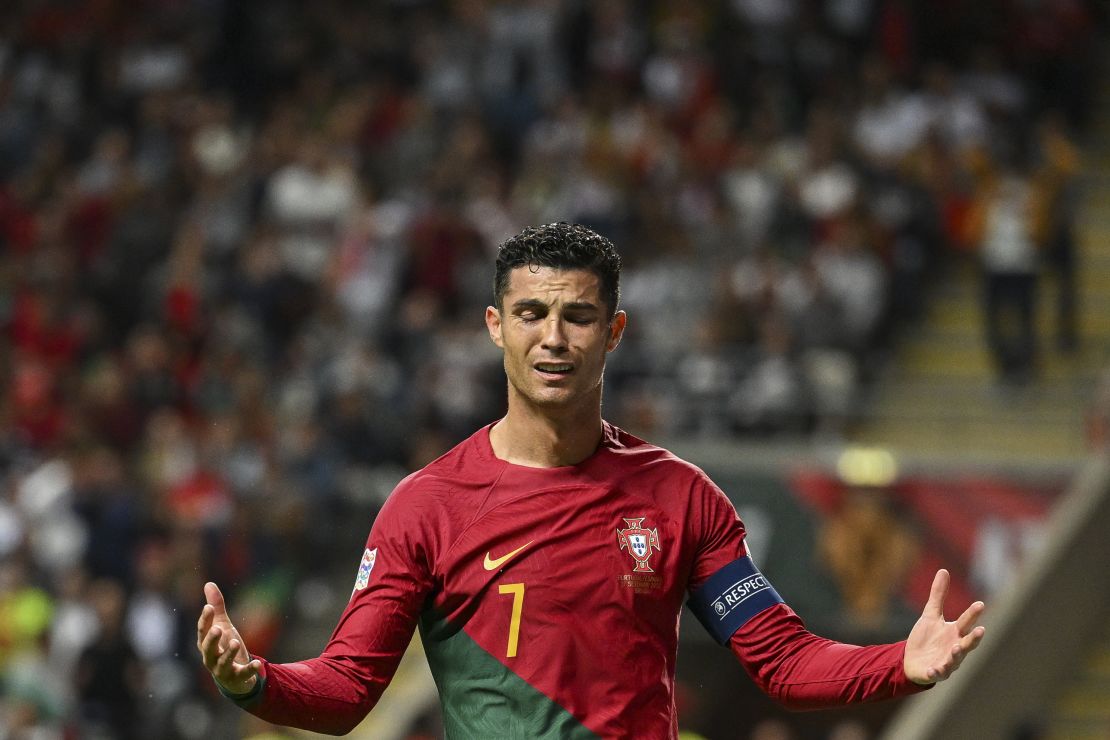 Ronaldo shows his frustration during Portugal's defeat against Spain. 