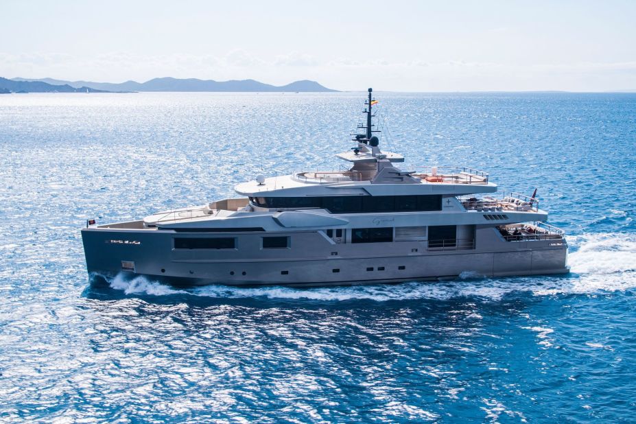 <strong>Giraud: </strong>Delivered in 2013, this vessel's magnificent sand-colored exterior can't fail to stand out.
