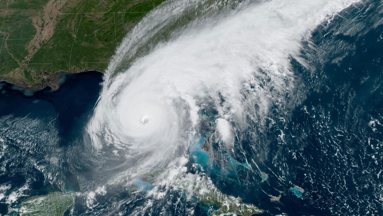 A satellite image shows Hurricane Ian approaching Florida last year. 