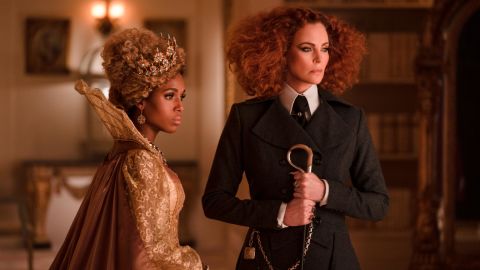(From left) Kerry Washington as Professor Dovey and Charlize Theron as Lady Lesso in a scene from 