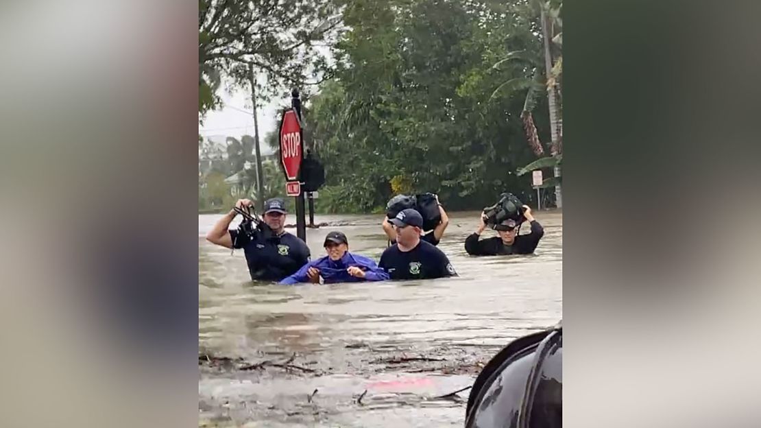 City of Naples Fire Rescue posted video of a water rescue in  Naples, Florida.