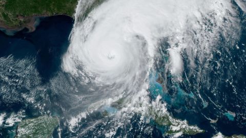 A satellite image shows Hurricane Ian making landfall on the southwest coast of Florida on Wednesday, September 28.