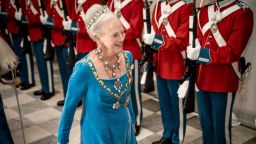 Queen Margrethe of Denmark reviews an honour guard as she arrives to the gala banquet at Christiansborg Palace on September 11, 2022, during celebrations to mark the 50th anniversary of her accession to the throne. - - Denmark OUT (Photo by Mads Claus Rasmussen / Ritzau Scanpix / AFP) / Denmark OUT (Photo by MADS CLAUS RASMUSSEN/Ritzau Scanpix/AFP via Getty Images)