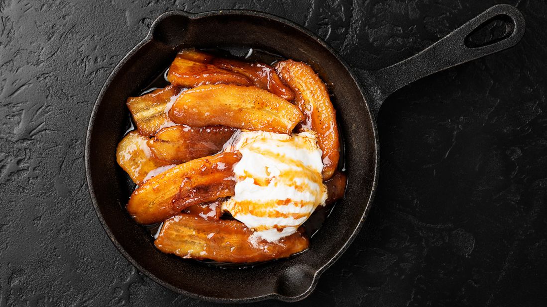 <strong>Bananas Foster, Louisiana.</strong> Created at Brennan's in New Orleans, this flambéed banana dish with vanilla ice cream can be prepared at home.