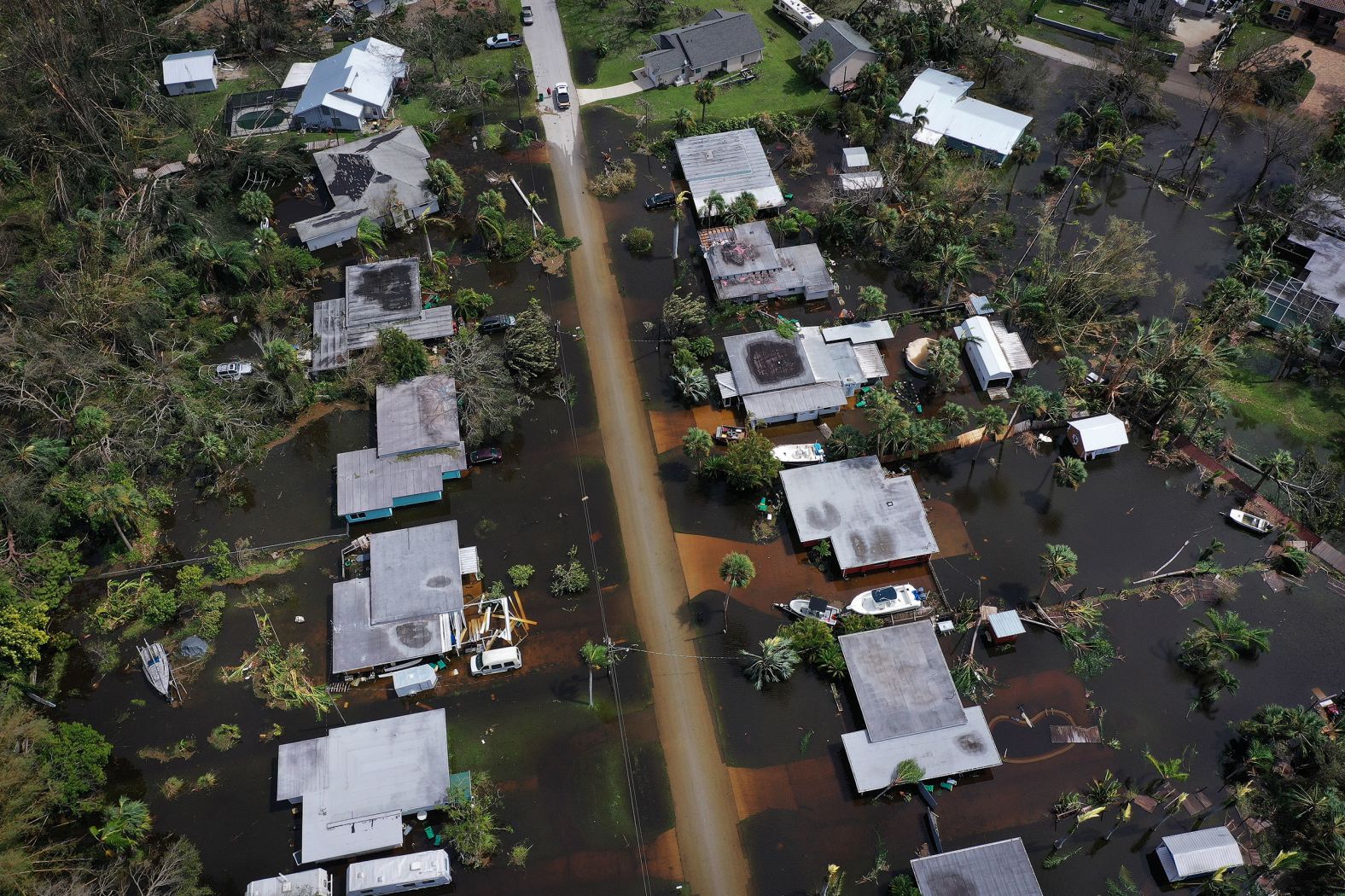 Homes are flooded in Port Charlotte on Thursday.