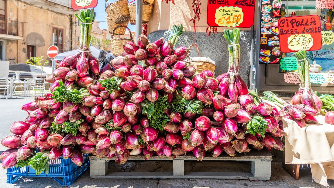 <strong>Piled high: </strong>Visit Tropea during onion season and you'll find stalls selling them on every corner.