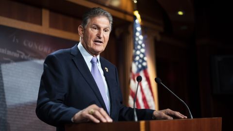 Sen. Joe Manchin, a Democratic West Virginia, speaks during a news conference on Capitol Hill earlier this month in Washington, DC.