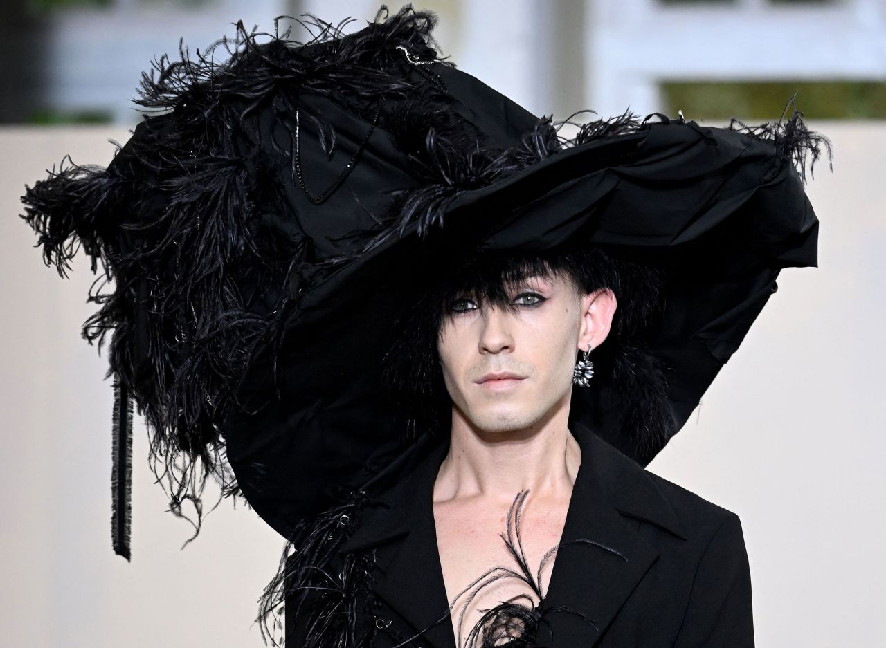 A model presents a creation for Weinsanto during a fashion show in Paris on Monday, September 26.