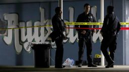 OAKLAND, CALIFORNIA - SEPTEMBER 28: Oakland police are seen as they investigate a mass shooting at the King Estates Complex school campus on Fontaine Street in East Oakland, Calif., on Wednesday, Sept. 28, 2022. Six adult victims were transported to local hospitals and two remain in critical condition. (Jane Tyska/Digital First Media/East Bay Times via Getty Images)