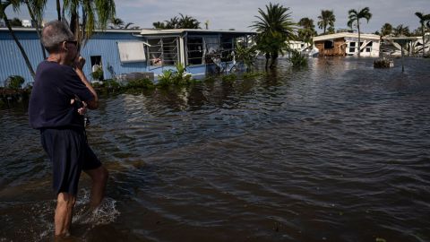 Flooded homes in Fort Myers, Florida, on September 29, after Hurricane Ian. Florida is one of 21 states that does not require home sellers to disclose previous flood incidents.