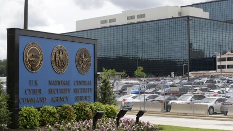 A sign stands at the National Security Administration campus in Fort Meade, Maryland, on June 6, 2013. A former NSA employee is charged with trying to sell classified information to a foreign government. T