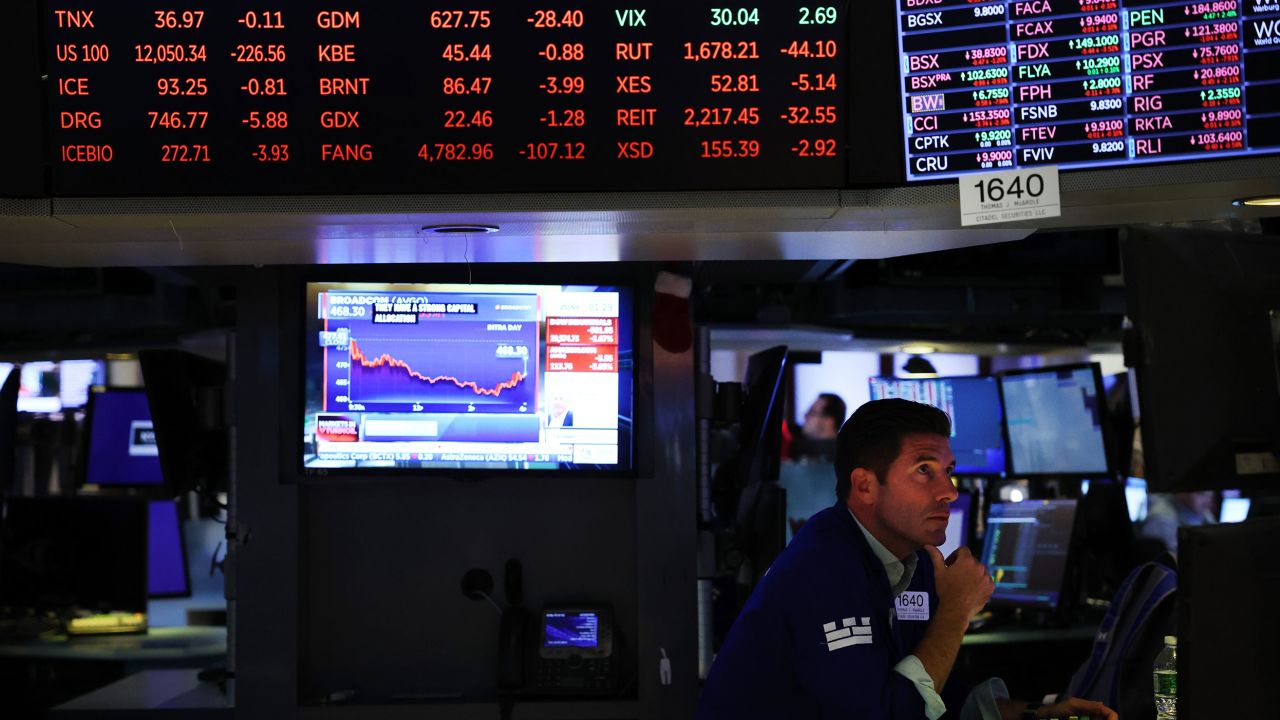 NEW YORK, NEW YORK - SEPTEMBER 23: Traders work on the floor of the New York Stock Exchange (NYSE) on September 23, 2022 in New York City. The Dow Jones Industrial Average has dropped more than 400 points as recession fears grow.