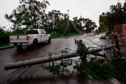 Power lines in Cayey, Puerto Rico were down as the island awoke to a power outage on September 19, 2022.