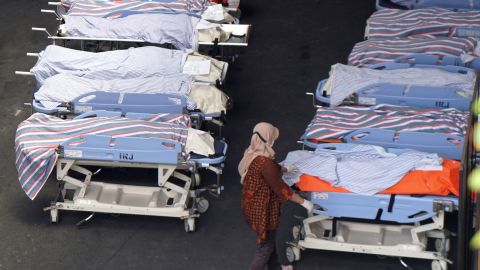 Victims are pictured at Saiful Anwar hospital following the riot.