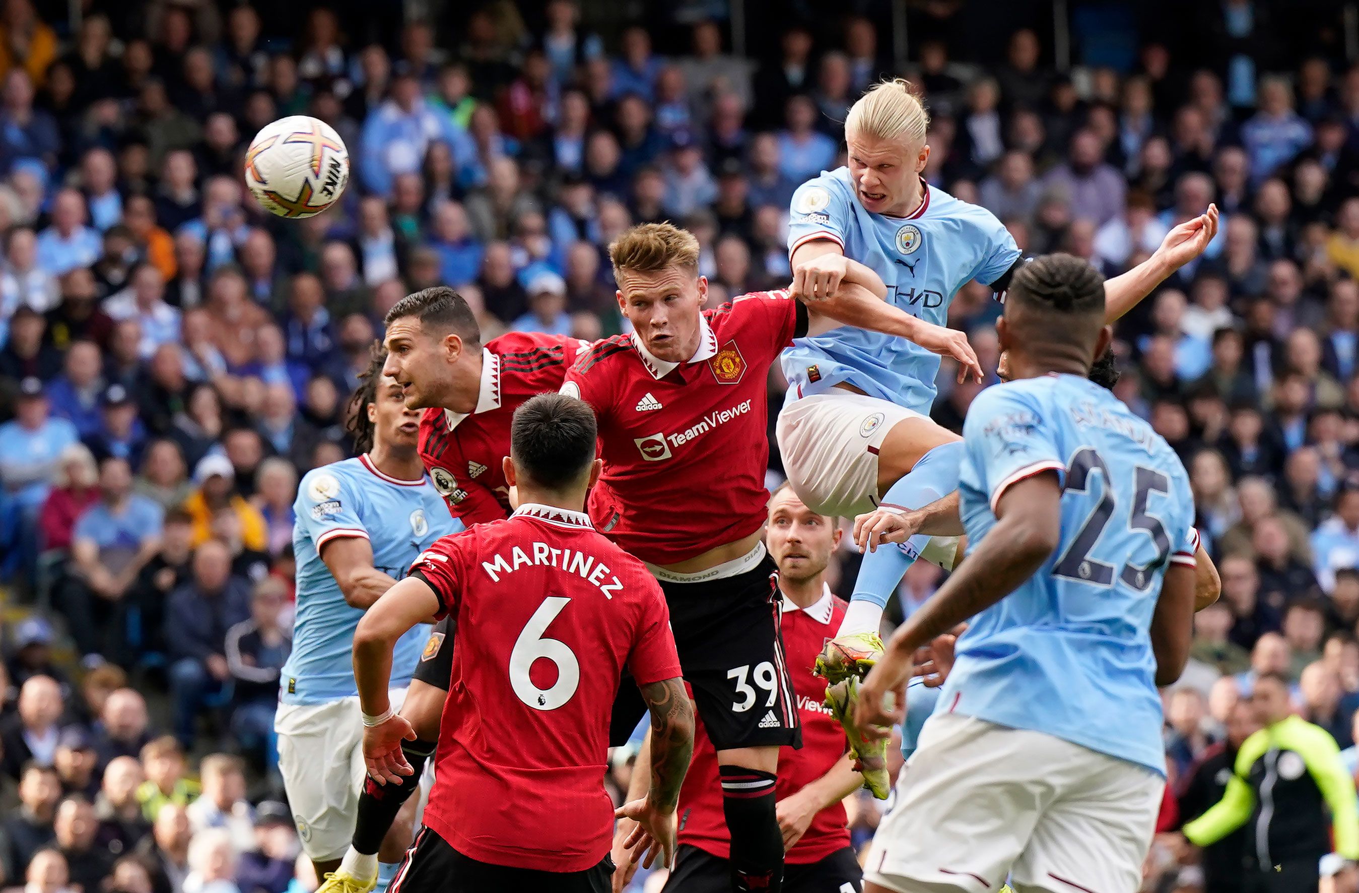 Erling Haaland scores record-breaking hattrick Manchester City thrash Manchester United 6-3