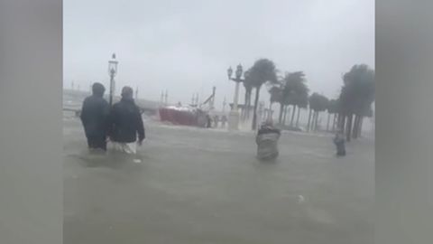 In northeast Florida, St. Augustine Beach suffered flooding from rains and storm surge.