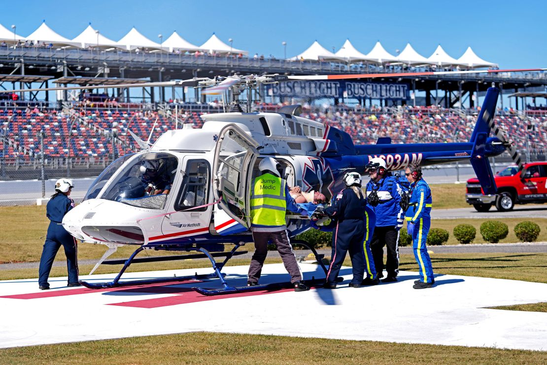 Anderson was airlifted to the hospital after crashing out of the race. 