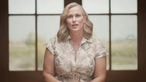 Republican Tiffany Smiley, who is challenging Democratic Sen. Patty Murray, appears in an ad from her campaign about abortion. 