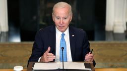 U.S. President Joe Biden speaks at a meeting of the White House Competition Council at the White House on September 26, 2022 in Washington, DC. Biden spoke on his Administration's actions to lower inflation, reduce prices for consumers and raise wagers for workers.