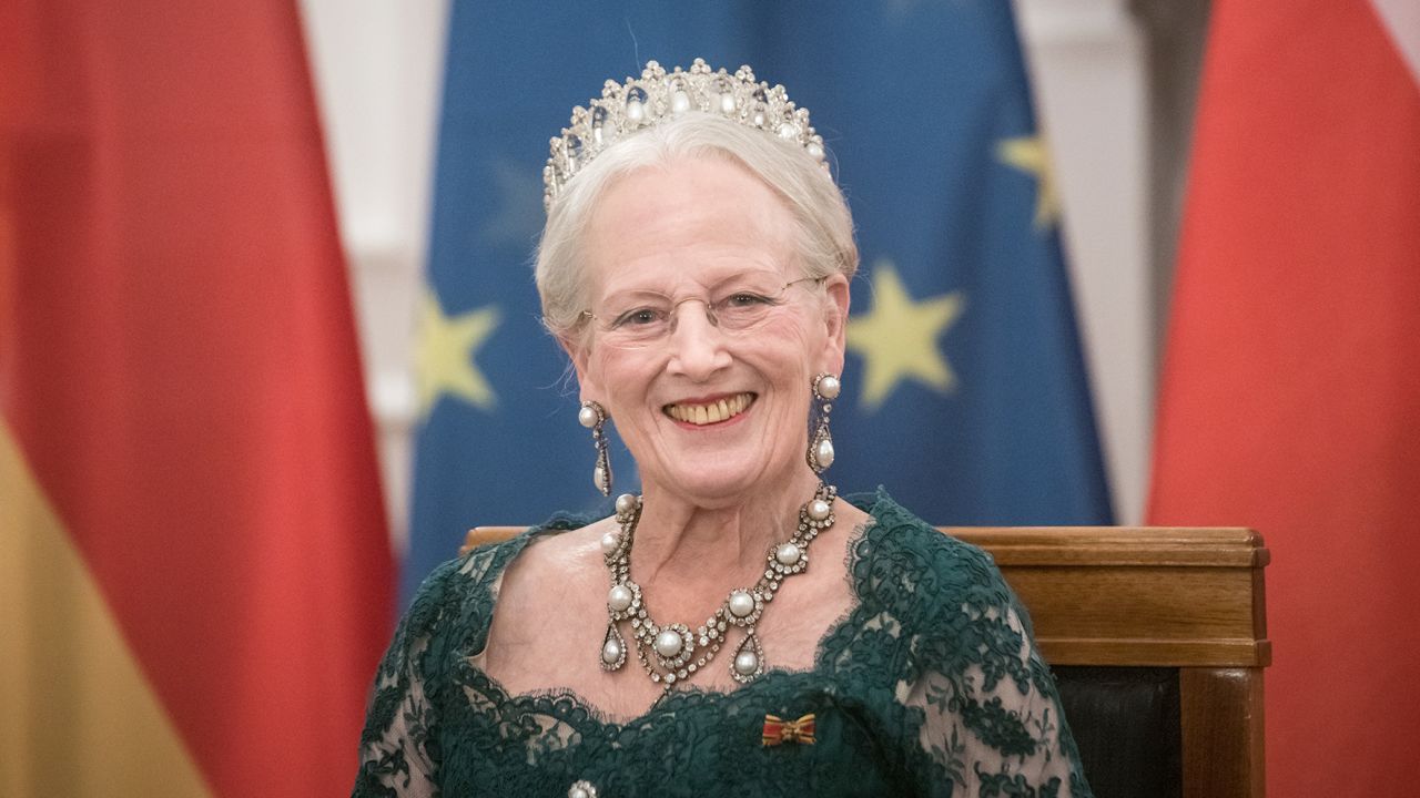 Queen Margrethe II attends a state banquet in Bellevue Palace on November 10, 2021 in Berlin, Germany. 