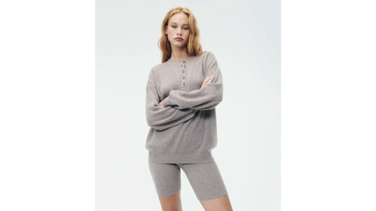 Naadam Recycled Cashmere Ribbed Henley