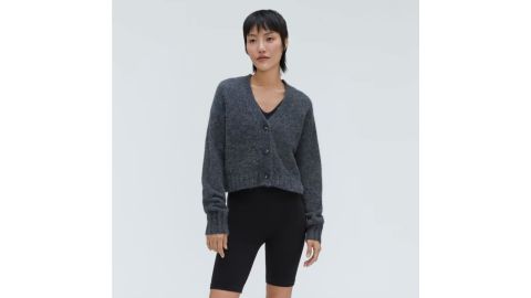 Everlane Cropped Alpaca V-Neck Cardigan