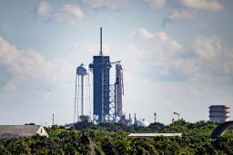 The SpaceX Falcon 9 rocket with Crew Dragon spacecraft sat at launch pad 39A on October 3 as preparations continued for the Crew-5 mission.