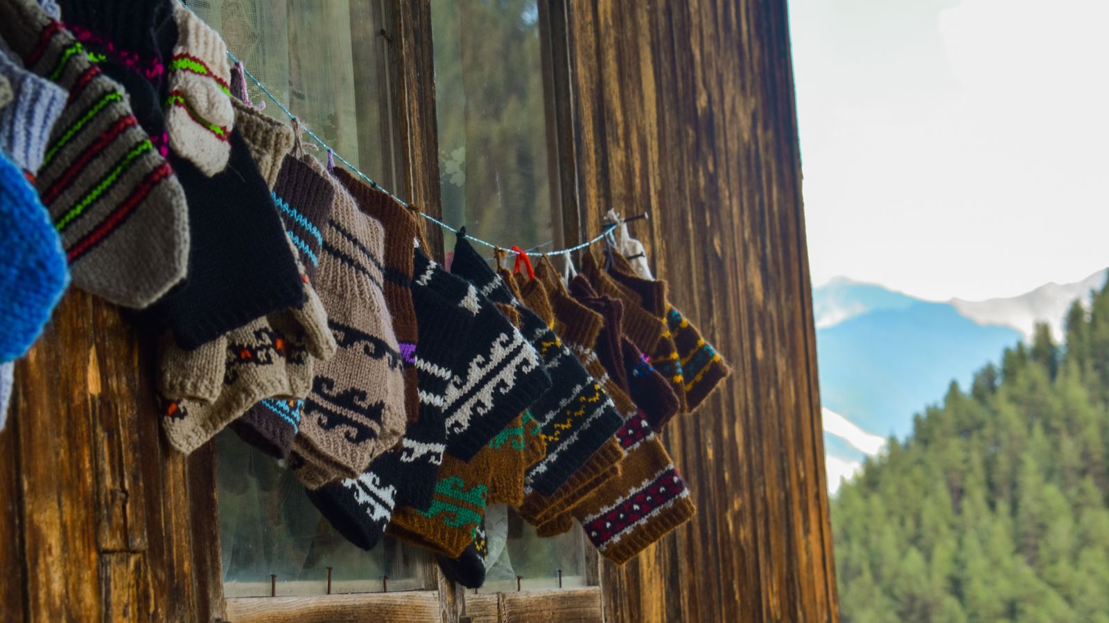 <strong>Socks appeal: </strong>Colorful woolen socks, hand-knitted by a local woman known as Masho Bebo, can be bought by hikers passing through the village.