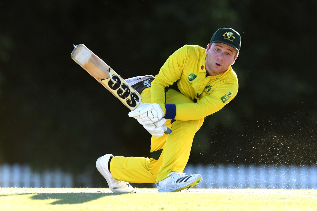 Nero hits a shot during a match at the International Cricket Inclusion Series.