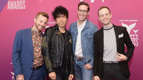 Ned Fulmer, Eugene Lee Yang, Keith Habersberger and Zach Kornfeld of The Try Guys in 2019.