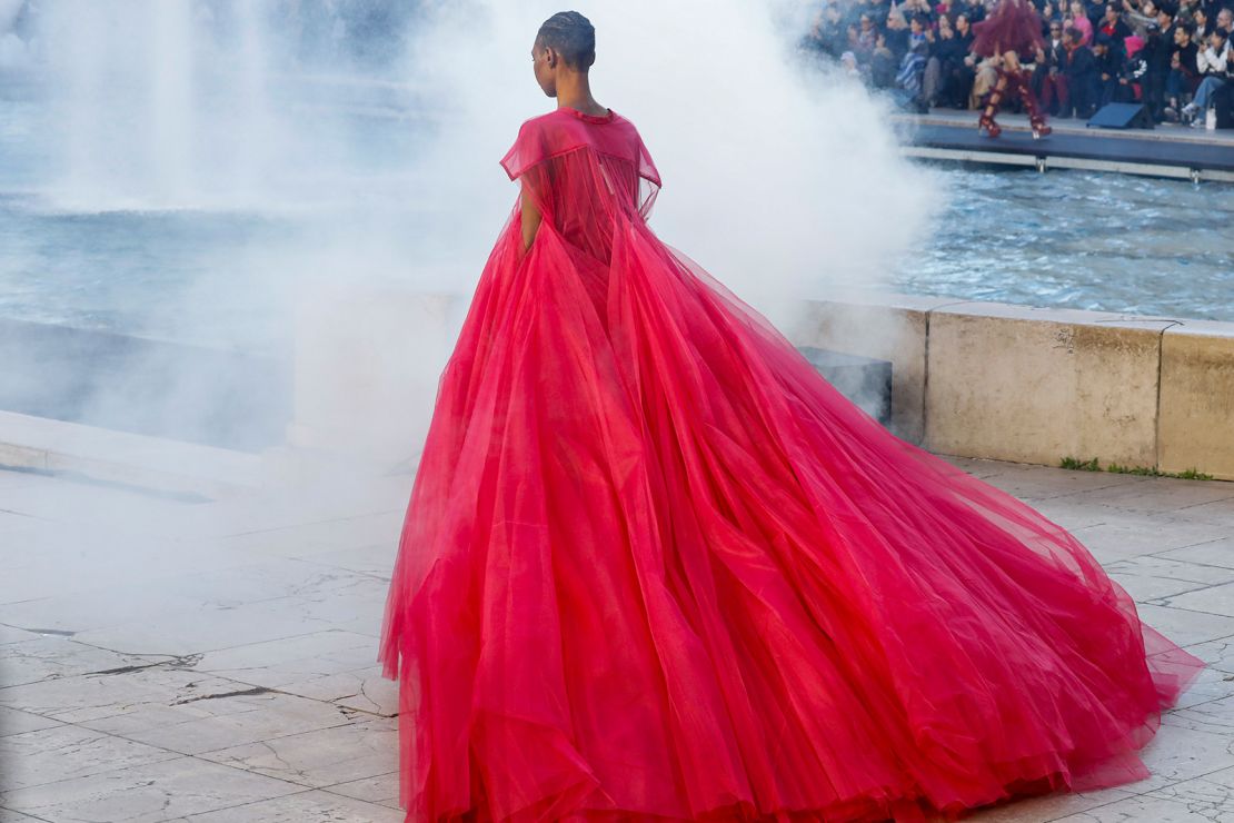 Rick Owens switched up his usual dystopian output for a series of tulle princess dresses.