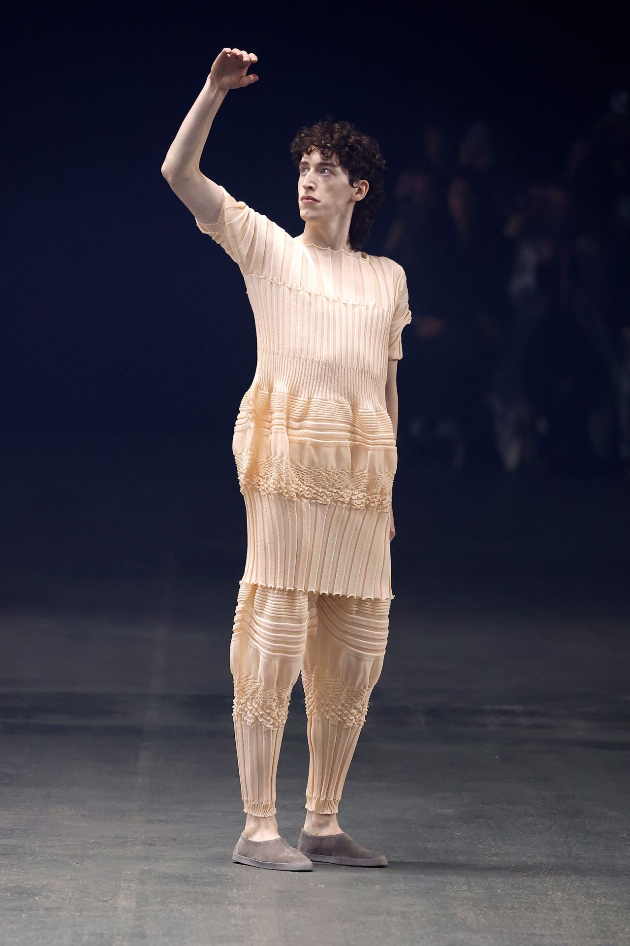 Dancers showed the full potential of the highly technical pleats.