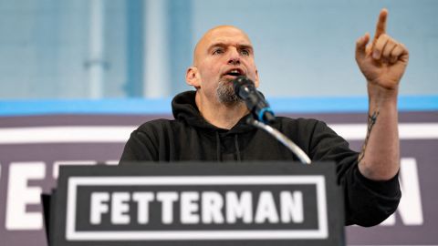 Pennsylvania Lt. Gov. John Fetterman speaks during a rally in Philadelphia on September 24, 2022. 