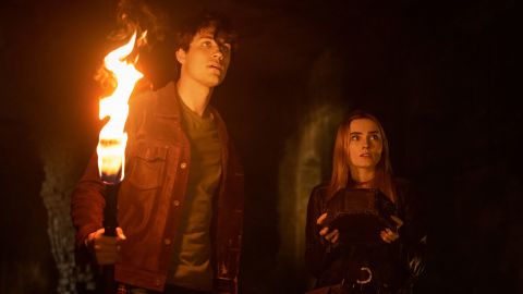 Drake Rodger and Meg Donnelly battle demons in the CW's 'The Winchesters.'