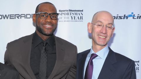 LeBron James and Adam Silver attend the 2012 Sports Illustrated Sportsman of the Year award presentation at Espace on December 5, 2012 in New York City.