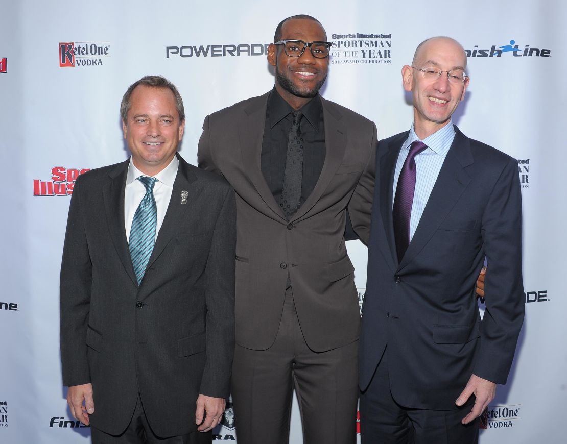 LeBron James and Adam Silver attend the 2012 Sports Illustrated Sportsman of the Year award presentation at Espace on December 5, 2012 in New York City.  
