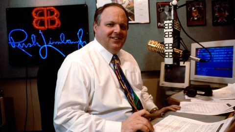 Rush Limbaugh in His Studio During His Radio Show, January 12, 1995.