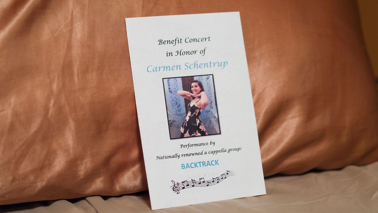 The program for a concert in memory of Robert Schentrup's sister Carmen Schentrup.