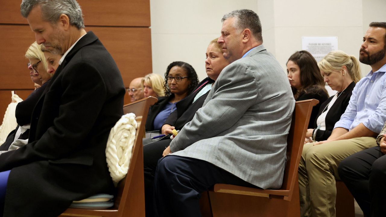 Jennifer and Tony Montalto listen as the assistant medical examiner for Palm Beach county testifies about the gunshot wounds sustained by their daughter Gina Montalto, during the penalty phase of her killer's trial at the Broward County Courthouse in Fort Lauderdale, Florida, on July 26.