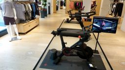 CORAL GABLES, FLORIDA - JANUARY 20: A Peloton show room displays bikes and treadmills on January 20, 2022 in Coral Gables, Florida. Reports indicate that Peloton Interactive Inc is temporarily halting production of its bikes and treadmills after a drop in demand for the products. (Photo by Joe Raedle/Getty Images)