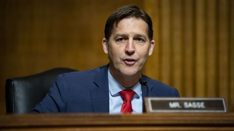 GOP Sen. Ben Sasse speaks during a Senate Judiciary Subcommittee on Privacy, Technology, and the Law hearing in April 2021 on Capitol Hill in Washington, D.C.