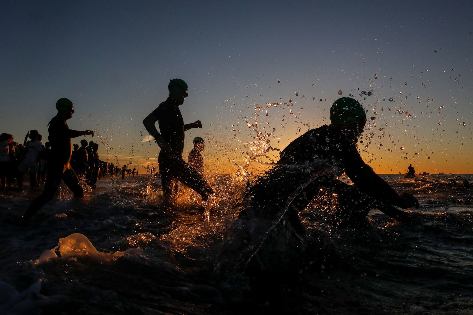 Athletes compete during the swimming leg of an Ironman competition in Calella, Spain, on Sunday, October 2. <a href="https://www.cnn.com/2022/09/29/world/gallery/photos-this-week-september-22-september-29" target="_blank">See last week in 36 photos.</a>