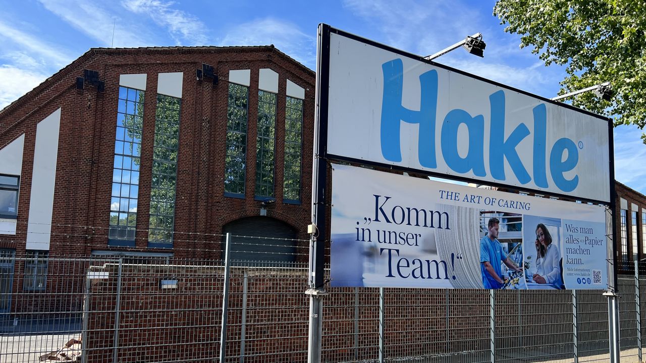The headquarters of toilet paper maker Hakle in Duesseldorf, Germany. The company has filed for insolvency. 