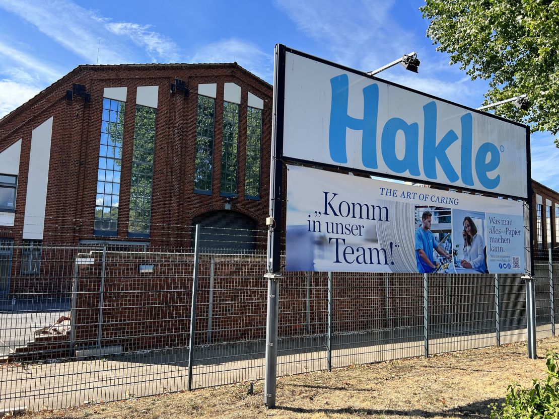 The headquarters of toilet paper maker Hakle in Duesseldorf, Germany. The company has filed for insolvency. 